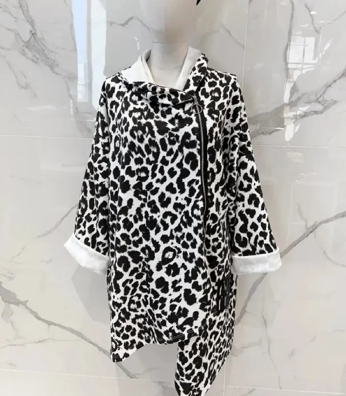 Hooded Animal Print Jacket