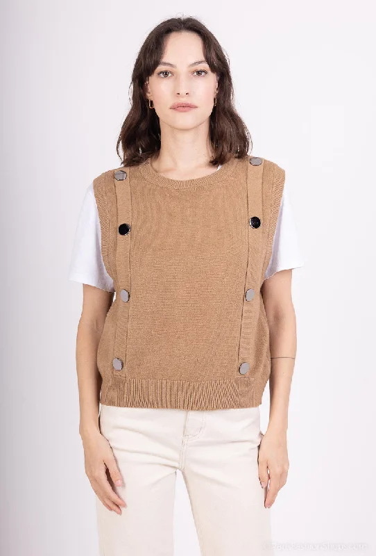 Button Detail Knit Vest