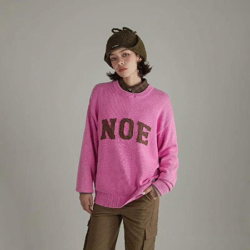 Lettering Loose Knit Sweater