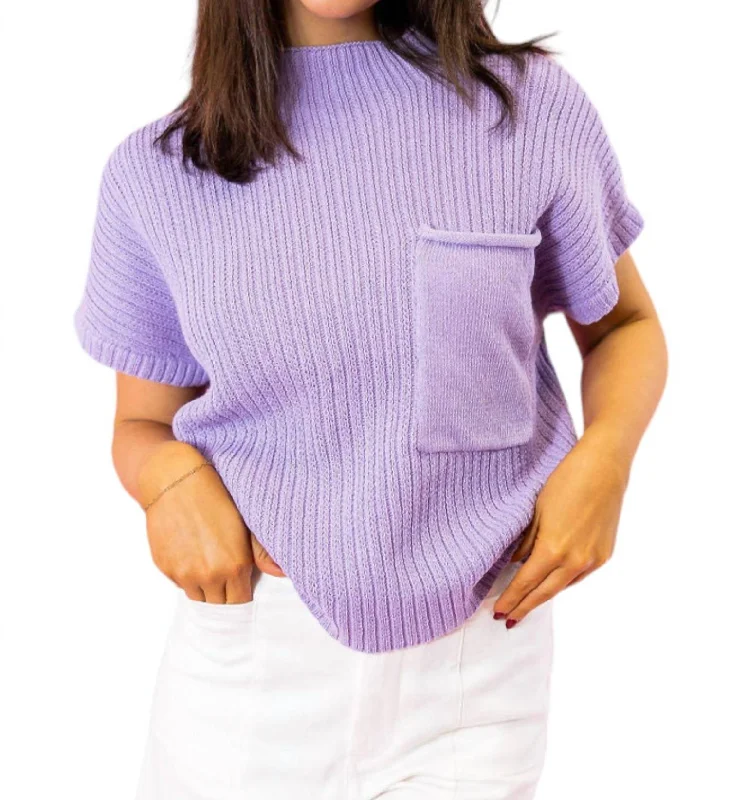 Knit Sweater In Lavender