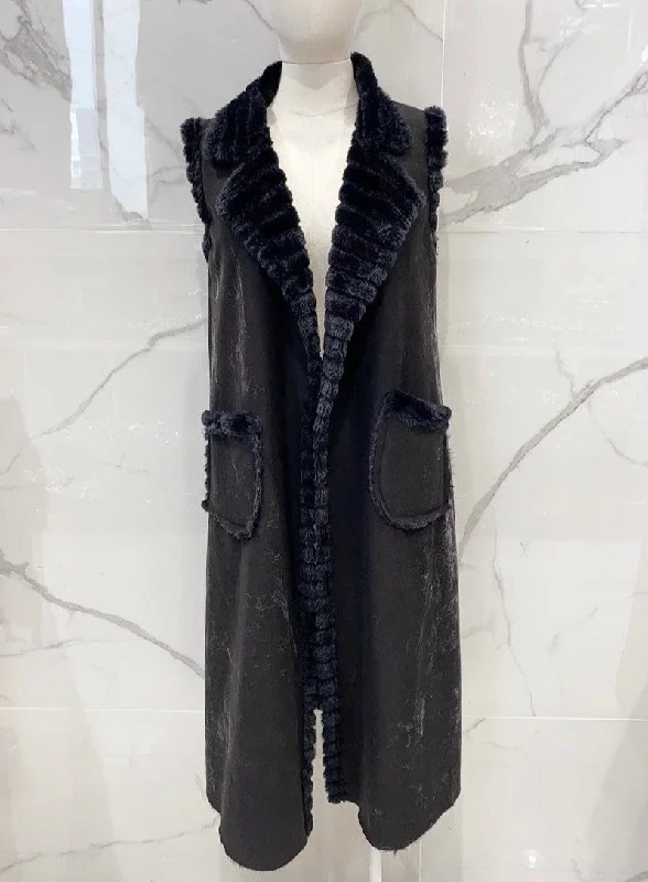 Long Shearling Vest - Italian