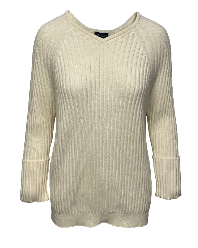 Max & Co Knit Sweater in Cream Viscose