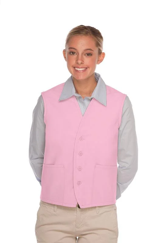 Pink 4-Button Unisex Vest with 2 Pockets