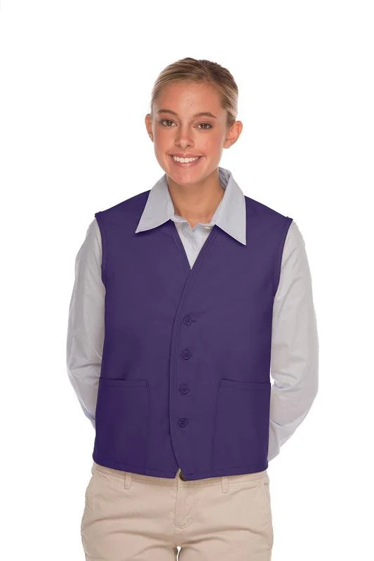 Purple 4-Button Unisex Vest with 2 Pockets