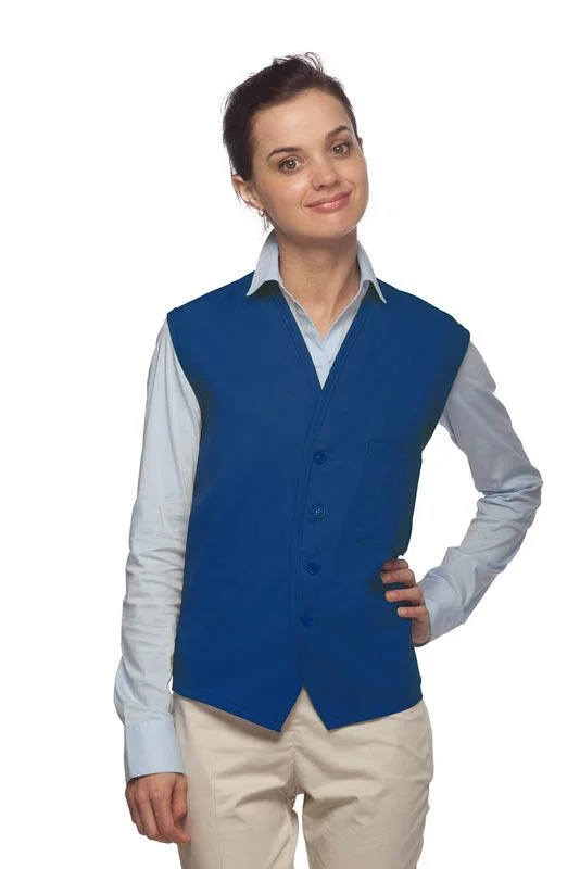 Royal Blue 4-Button Unisex Vest with 1 Pocket