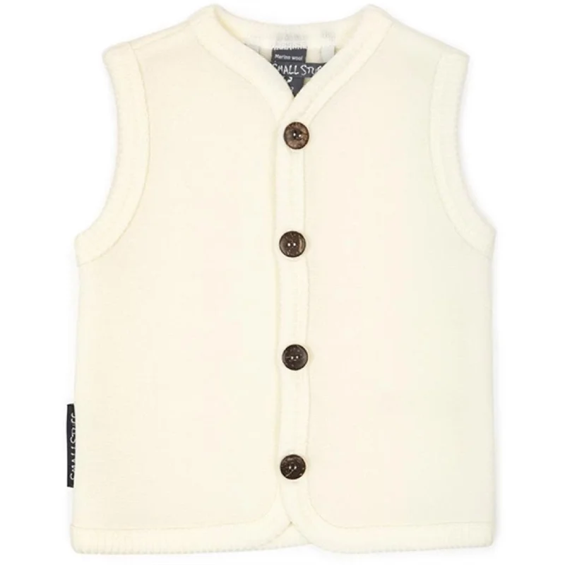 Smallstuff Wool Vest with Buttons Off White