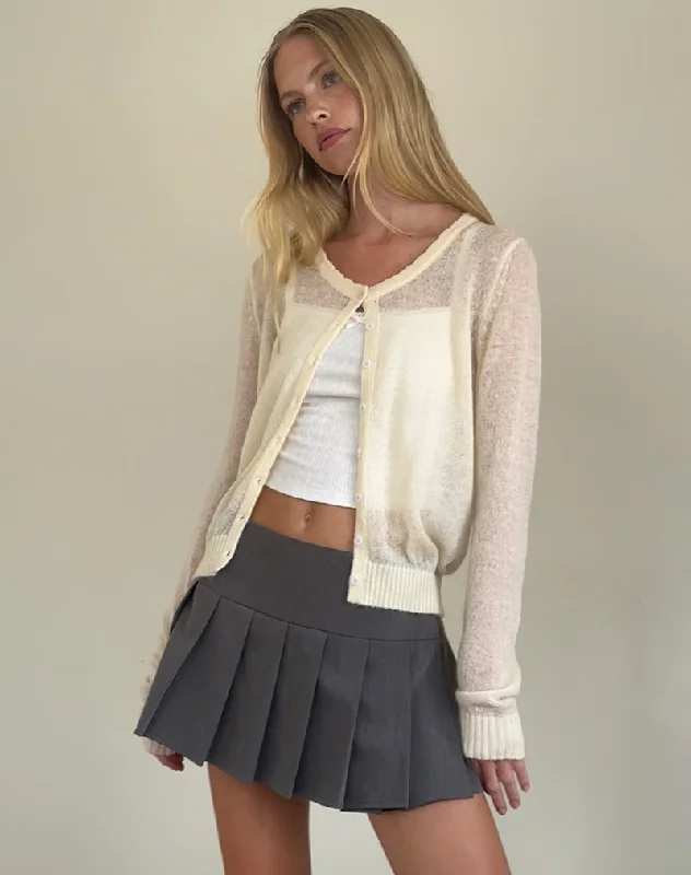 Solana Light Knit Cardigan in Ivory