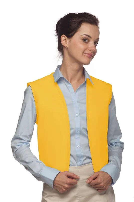 Yellow No Buttons Unisex Vest with No Pockets