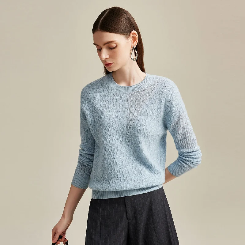 100% Cashmere Luxurious Cable Knit Sweater