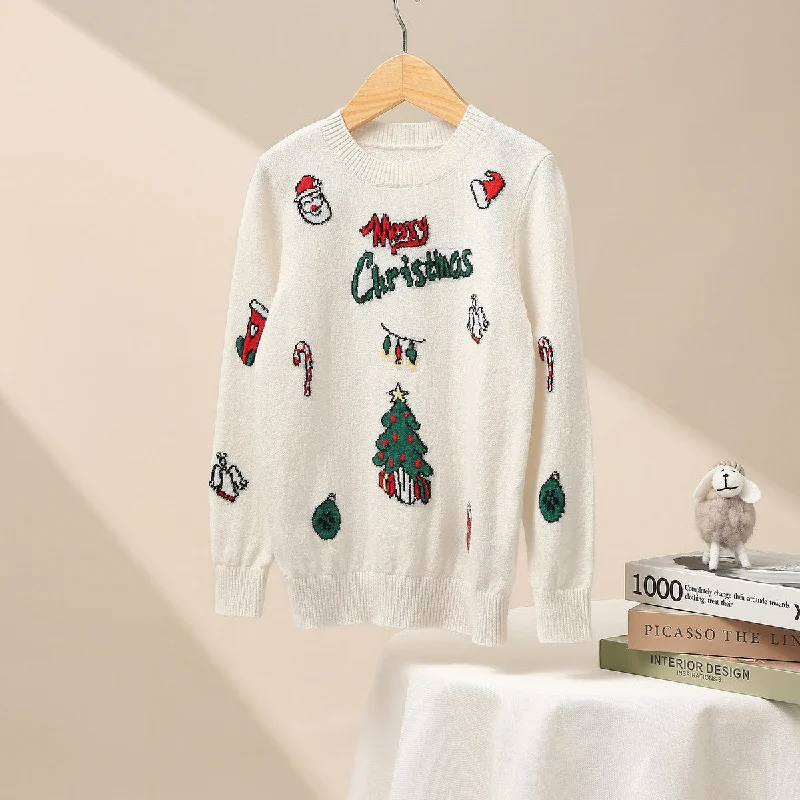 100% Wool Kid's Cozy Christmas Knitted Sweater