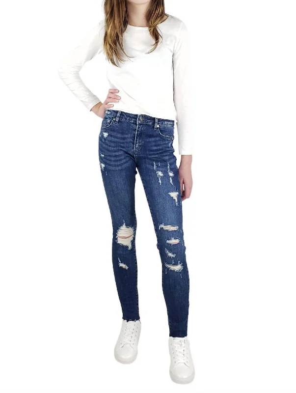 Girl High Rise Skinny Jean In Dark Wash