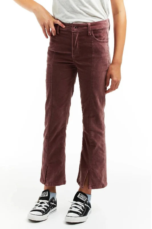 Girl's High Rise Kick Bootcut Pant In Mauve