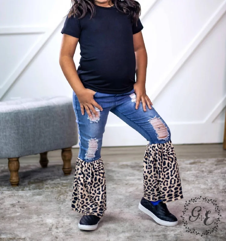 Girl's Somewhere Between Western And Wildin' Flare Pants In Leopard