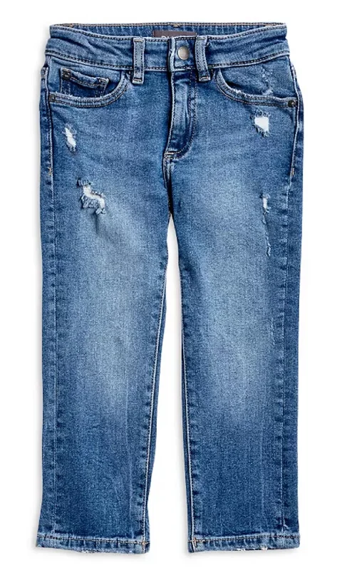 Kid's Glacier Distressed Brady Slim Jeans In Mid Wash