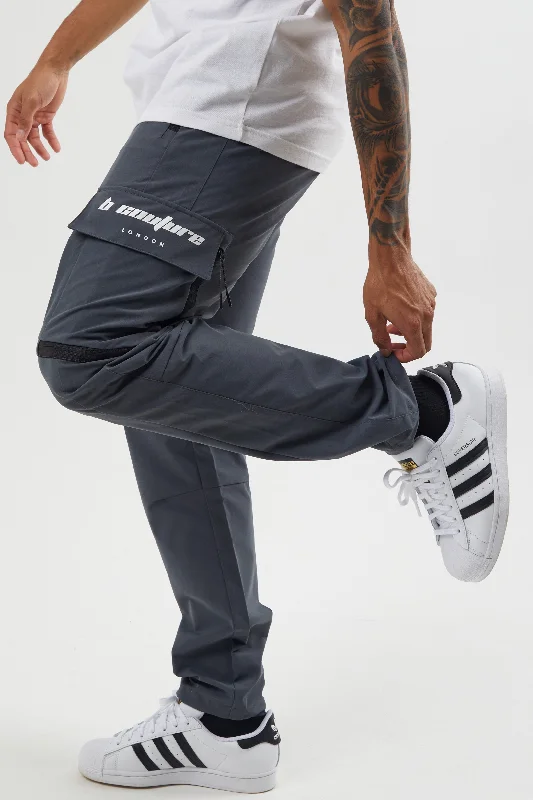 King Street Tapered Cargo Woven Pants - Dark Grey