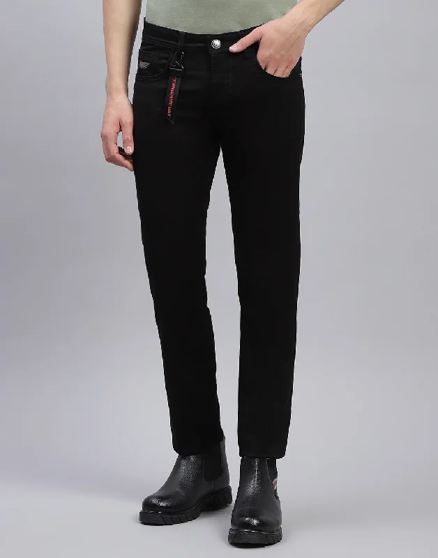 Men Black Light Wash Skinny Fit Denim