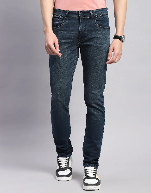 Men Blue Light Wash Skinny Fit Denim