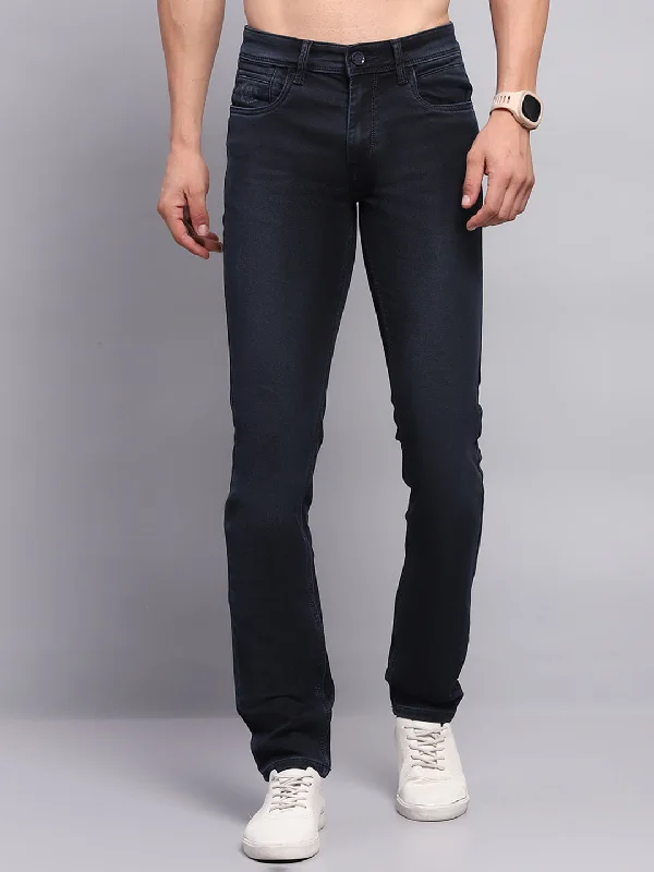 Men Blue Solid Skinny Fit Denim