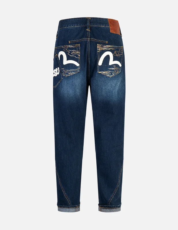 Seagull and Logo Print 3D Fit Jeans