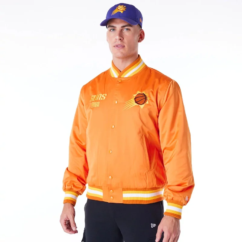 Phoenix Suns NBA Satin Orange Bomber Jacket